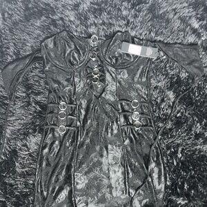 Fashion Nova Black Lace-Up Dress with Buckle Details